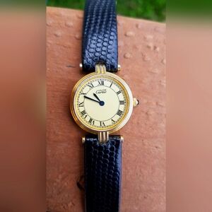 Vintage Gold and Black Women's Watch